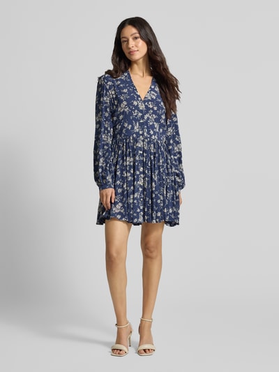 Polo Ralph Lauren Mini-jurk van pure viscose met V-hals Blauw - 1