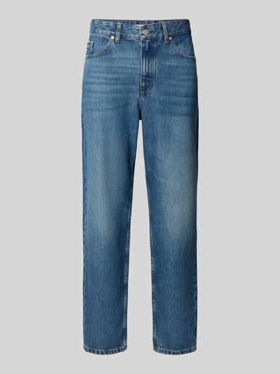 Produktfoto, blaue Wide & Loose Fit Jeans aus reiner Baumwolle Modell 'RUNNE' von Marc O'Polo, Herren Wide & Loose Fit Jeans, glatte Denimstruktur