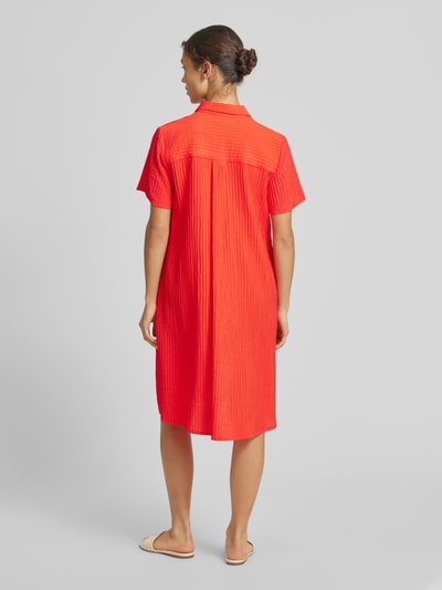 Jake*s Casual Knielanges Hemdblusenkleid mit Strukturmuster Kirsche 5