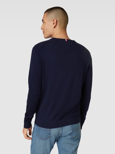 Tommy Hilfiger Strickpullover mit V-Ausschnitt Modell 'PIMA' Marine 5