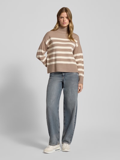 Only Regular Fit Strickpullover aus Viskose-Mix Modell 'BARI' Sand 1