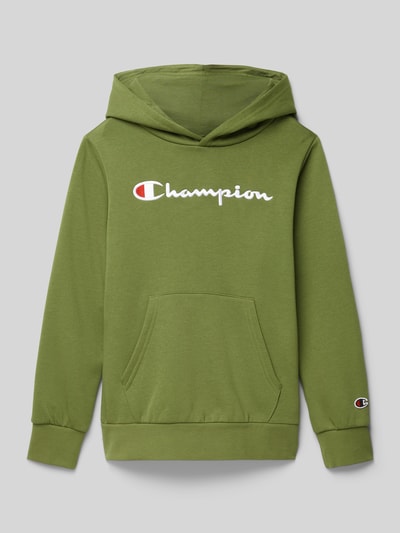 CHAMPION Hoodie mit Label-Stitching Oliv 1