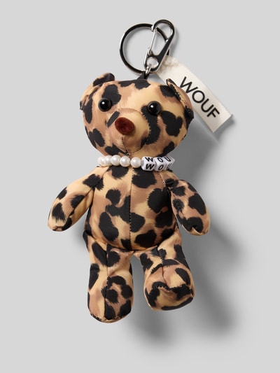 WOUF Charm mit Logo-Applikation Modell 'Feline' Mittelbraun 1