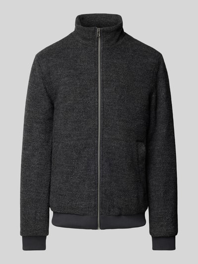 Casual Friday Jacke mit Stehkragen Modell 'Hugo' Dunkelgrau Melange 1