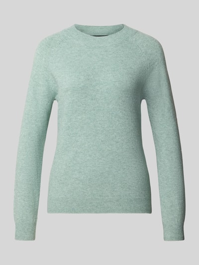 Produktfoto, Regular Fit Pullover mit Rundhalsausschnitt Modell 'RICA' von ONLY in hellem Mintgrün, glatte Textur, Damen Pullover von ONLY