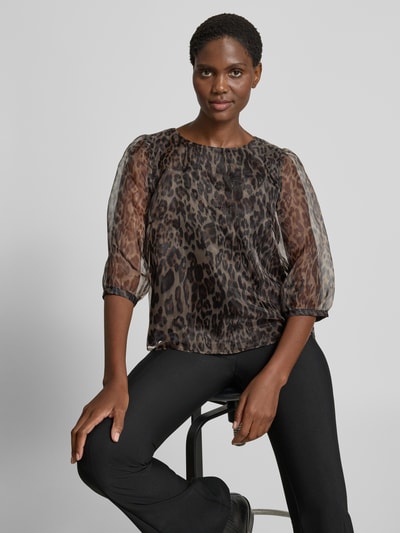 Christian Berg Woman Selection Regular fit blouse van viscose met 3/4-mouwen Beige - 3