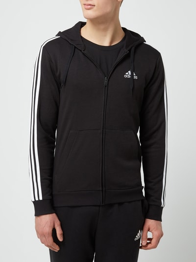 ADIDAS SPORTSWEAR Bluza rozpinana z paskami z logo Czarny 4