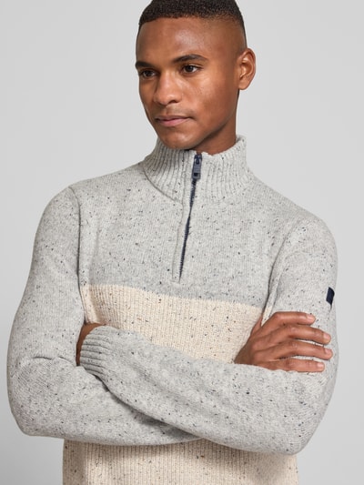 Tom Tailor Regular fit schipperstrui van katoenmix Offwhite gemêleerd - 3