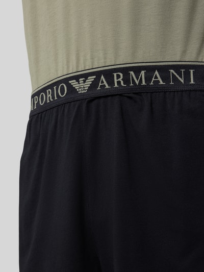 Emporio Armani Pyjama mit Label-Print Oliv 2