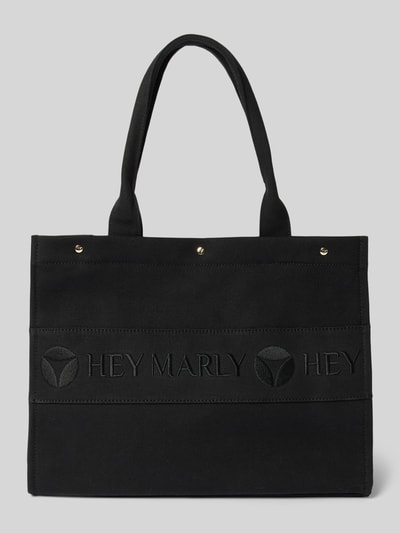 Hey Marly Handtasche mit Label-Stitching Modell 'Signature Bag' Black 2