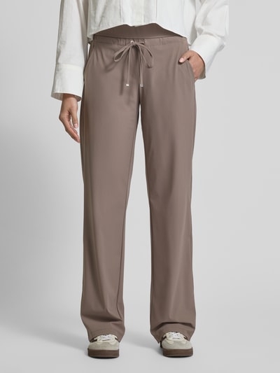 Raffaello Rossi Straight leg sweatpants met elastische band, model 'CANDICE' Taupe - 4