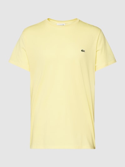 Lacoste T-shirt z wyhaftowanym logo model ‘Supima’ Żółty 2