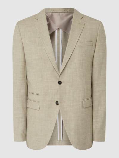 SELECTED HOMME Slim Fit 2-Knopf-Sakko mit Stretch-Anteil Modell 'Oasis' Beige Melange 2