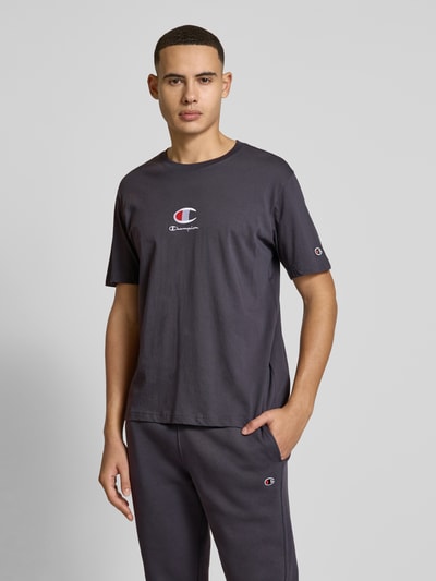 CHAMPION T-Shirt mit Label-Stitching Anthrazit 4