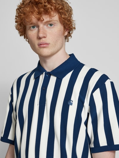 Carhartt Work In Progress Koszulka polo z krótką listwą guzikową Ciemnoniebieski 3