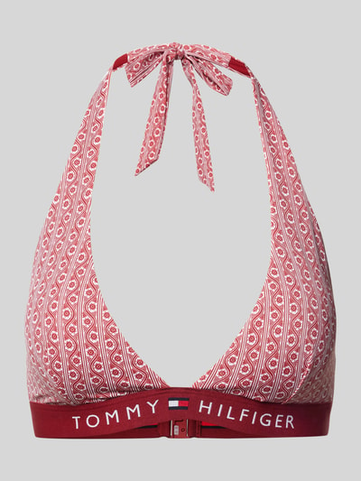 TOMMY HILFIGER Bikinitop met labelstitching op de onderbusteband Rood - 1