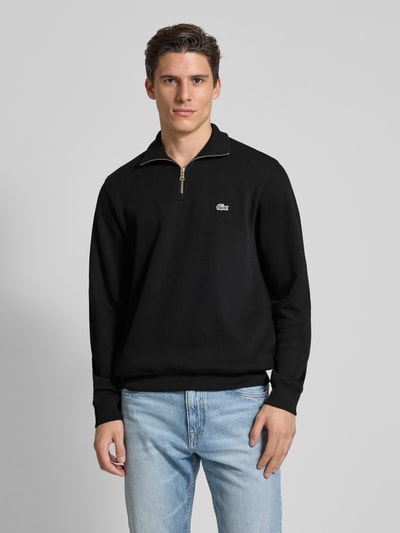 Lacoste Sweatshirt mit Troyer-Kragen Black 4