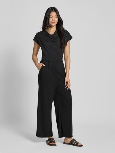 Zero Jumpsuit mit Wasserfall-Ausschnitt Black 1
