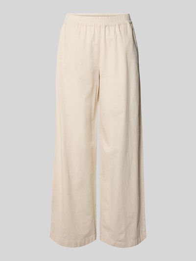 Milano Italy Linnen broek met elastische band Beige - 2