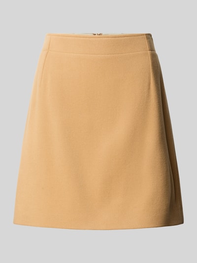 Produktfoto, Minirock aus Woll-Mix mit rückseitigem Reißverschluss von windsor., sandfarben, glatte Textur, Straight Fit, Größe 36