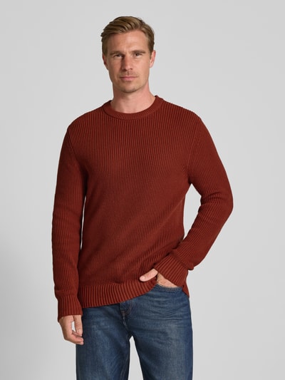 MCNEAL Strickpullover mit Rundhalsausschnitt Dunkelrot 4