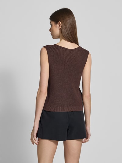 Mango Weste mit V-Ausschnitt Modell 'PALOMA' Dunkelbraun 5