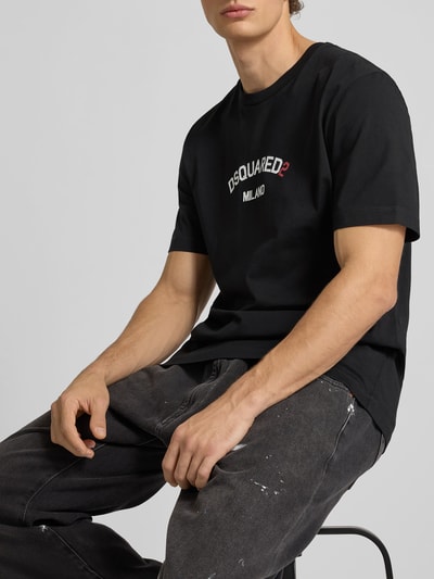 Dsquared2 Loose Fit T-Shirt mit Logo-Print Black 3