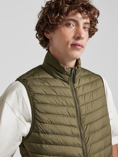 Jack & Jones Bodywarmer met opstaande kraag, model 'STATE' Olijfgroen - 3