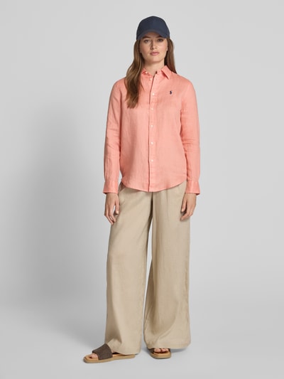 Polo Ralph Lauren Linnen blouse met labelstitching Zalm - 1