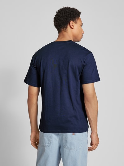 Jack & Jones T-shirt met labelprint, model 'GALE' Donkerblauw - 5