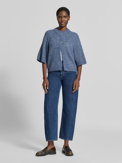Neo Noir Relaxed Fit Cardigan mit Woll-Anteil Modell 'Benutta' Rauchblau 1