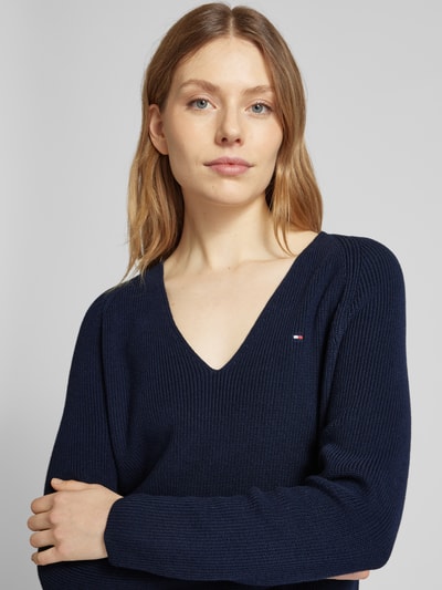 Tommy Hilfiger Strickpullover mit Logo-Stitching Marine 3