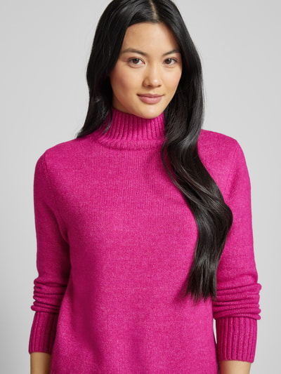 Christian Berg Woman Strickpullover mit gerippten Abschlüssen Fuchsia 3