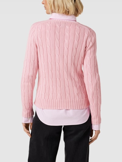 Polo Ralph Lauren Gebreide pullover met V-hals, model 'KIMBERLEY' Roze - 5