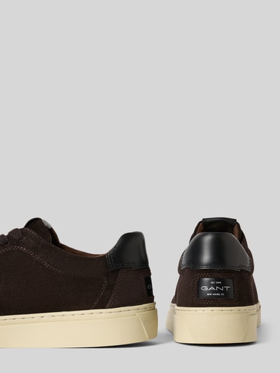 Gant Sneakers van echt leer met reliëflogo, model 'Julien' Donkerbruin - 2