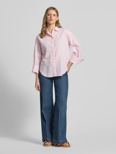 Gina Tricot Regular Fit Bluse aus Leinen-Baumwoll-Mix Flieder 1