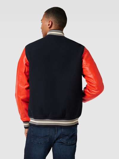 Scotch & Soda Bomberjacke mit Kontrastbesatz aus Ziegenleder Marine 5
