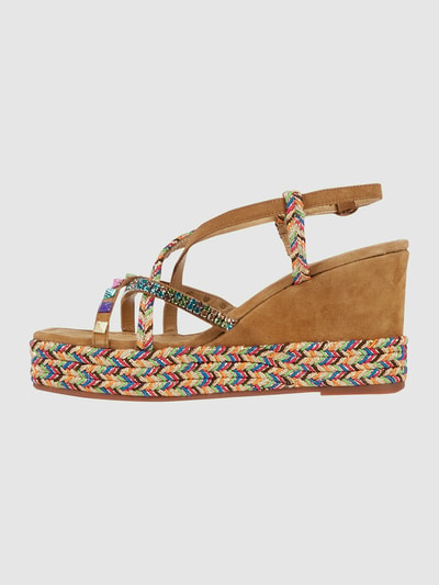 ALMA EN PENA Wedges mit Strasssteinen Camel 3