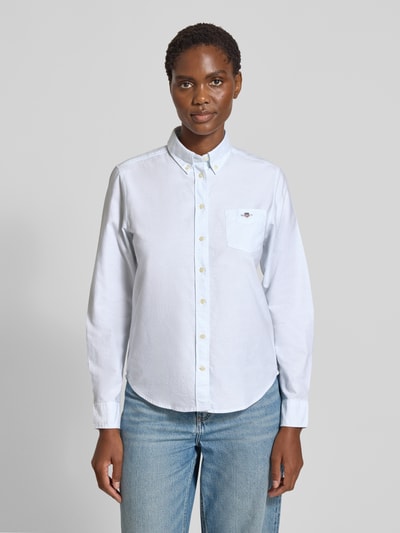 Gant Hemdbluse mit Button-Down-Kragen und Sportmanschetten Hellblau 4