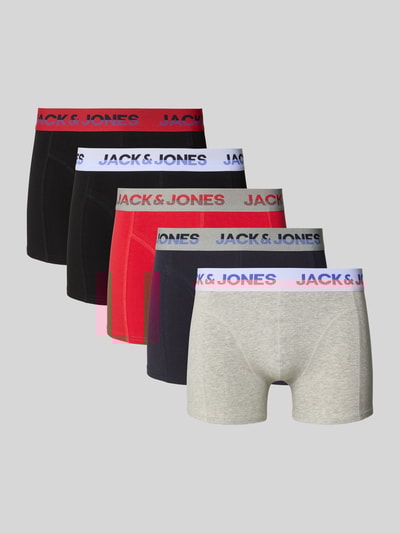 Jack & Jones Trunks mit Label-Bund Modell 'JADON' im 5er-Pack Rot 1