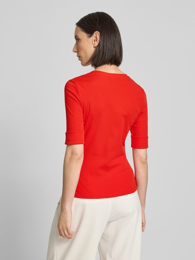 Lauren Ralph Lauren T-Shirt mit V-Ausschnitt Modell 'JUDY' Hellrot Melange 5