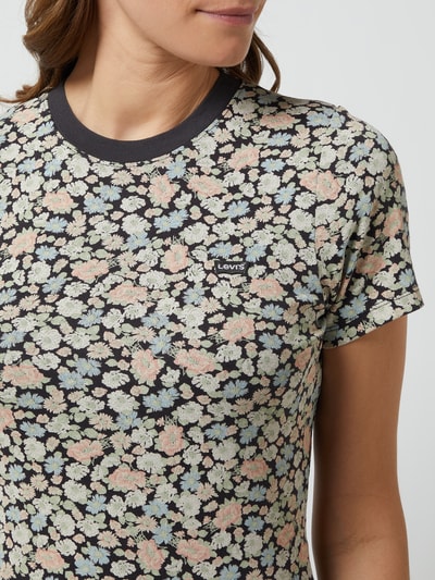 Levi's® T-shirt met millefleurs-dessin  Zwart - 3