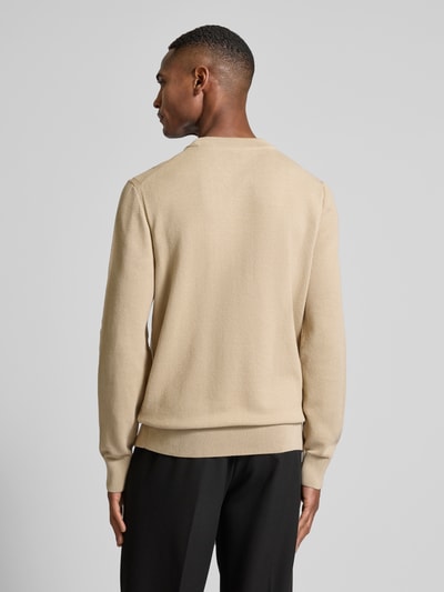 BOSS Strickpullover mit Strukturmuster Modell 'Ecaio' Beige 5