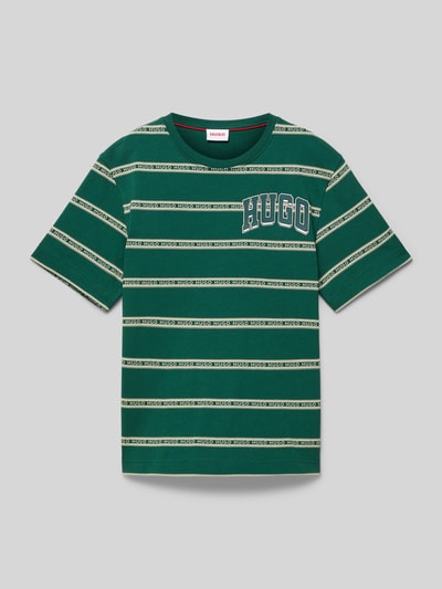 HUGO T-shirt met ronde hals en logoprints Groen - 1