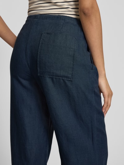 Marc O'Polo Loose fit linnen broek in joggingbroeklook Marineblauw - 3
