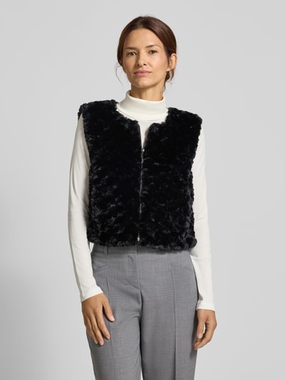 monari Gilet van teddybont met ritssluiting Zwart - 4