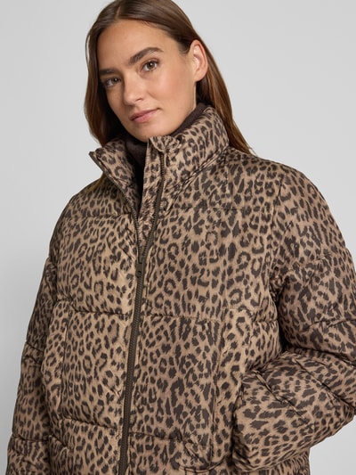 Vero Moda Regular fit gewatteerd jack met all-over motief, model 'PARDA' Zand - 3