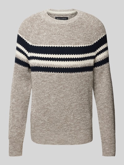 Marc O'Polo Regular Fit Strickpullover aus strukturiertem Mouliné-Baumwollgarn Offwhite 2