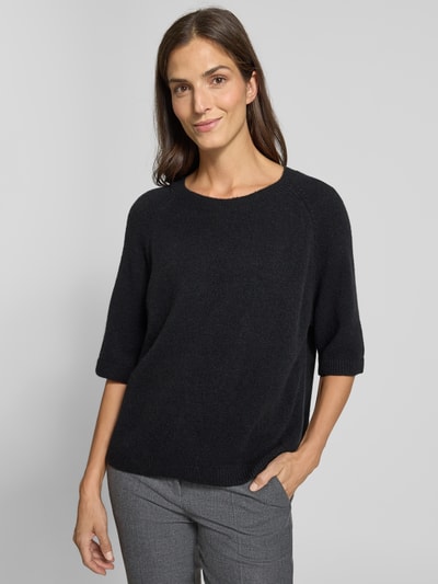 Milano Italy Sweter z dzianiny z rękawem o dł. 3/4 Czarny 3