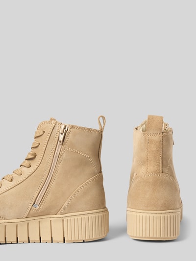 Tamaris Sneakersy wysokie z naturalnej skóry welurowej Beżowy 2